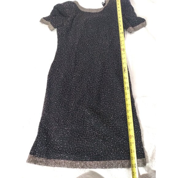 Vtg. Stenay MidCentury Style Silk Shell Beaded Formal Cocktail Midi Dress Sz 8 - Picture 5 of 16